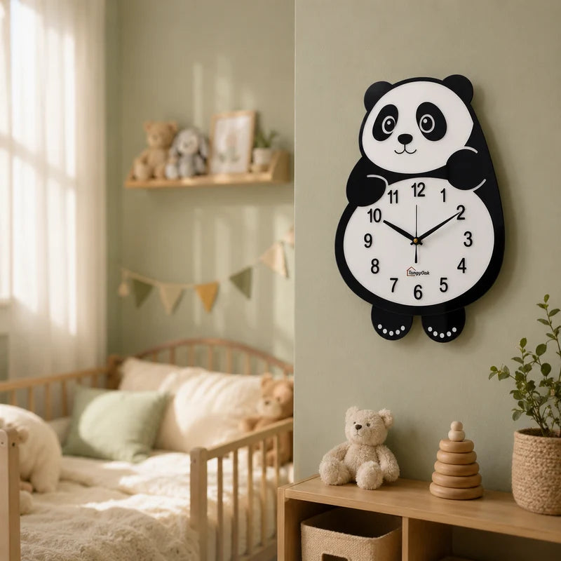Cute Face Panda -- Pendulum Wall Clock