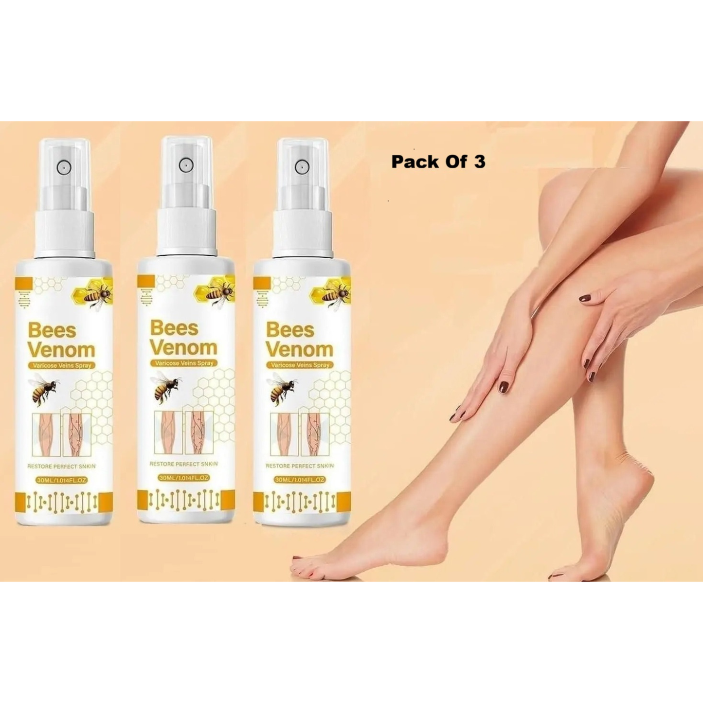Bees Venom Spray Natural Relief For Varicose Veins & Spider Veins (Pack Of 3)