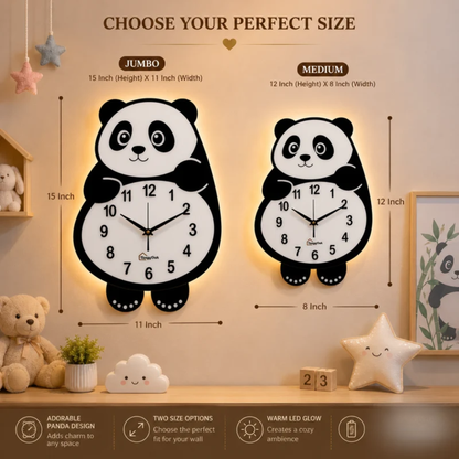 Cute Face Panda -- Pendulum Wall Clock