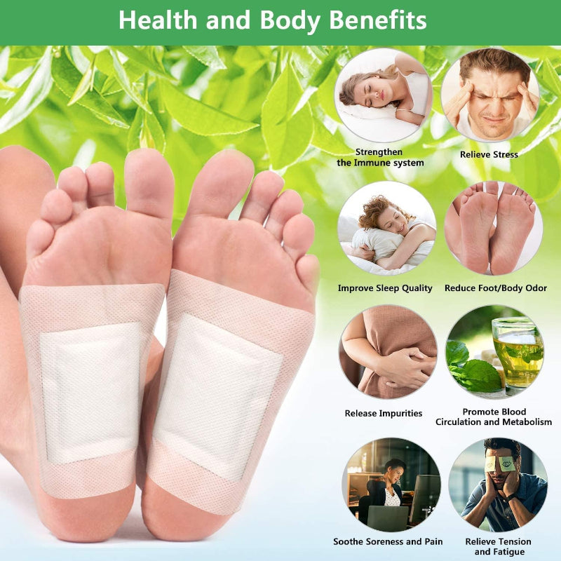 100% Merbal & Gentle Ingredient Detox Foot Patch (1 BOX = 20 PATCHES-BUY 1 GET 1 FREE)