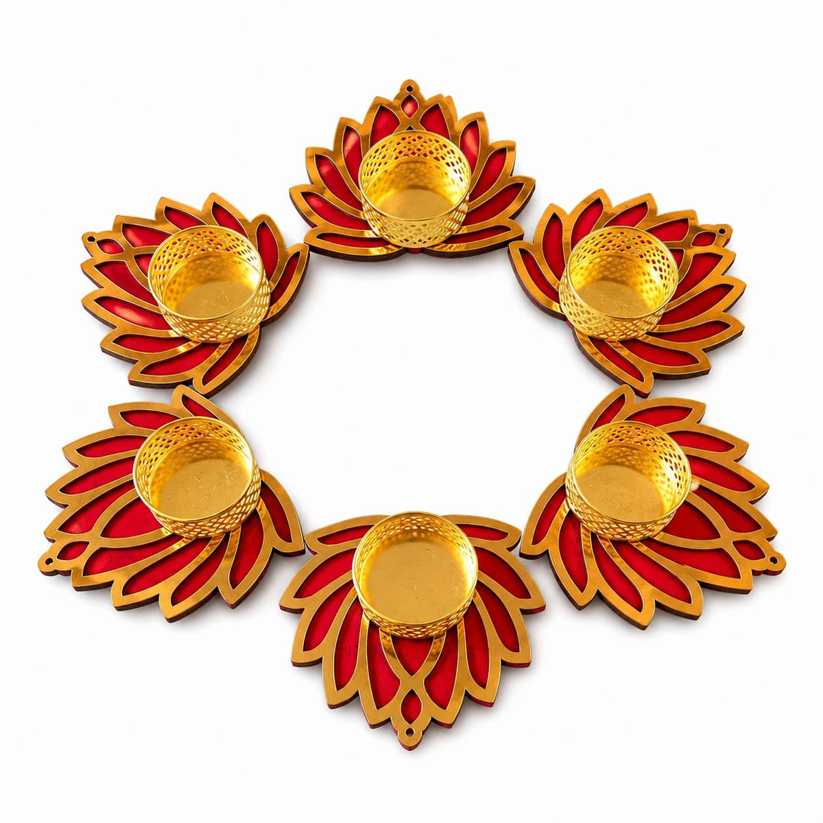 Lotus Design Decorative Diya Candle Holder