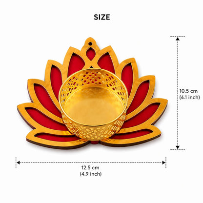 Lotus Design Decorative Diya Candle Holder