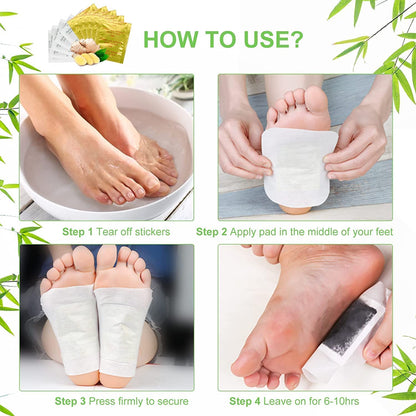 100% Merbal & Gentle Ingredient Detox Foot Patch (1 BOX = 20 PATCHES-BUY 1 GET 1 FREE)